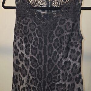 Dolce & Gabbana Black and Gray Leopard Camisole